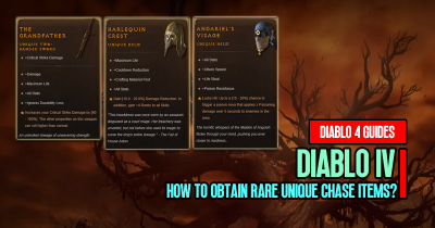 How to Obtain Diablo 4 Rare Unique Chase Items?