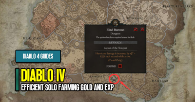 Diablo 4 Blind Burrows: Efficient Solo Farming Gold and EXP Nightmare Dungeon Guides