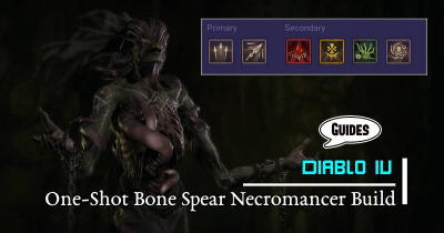 Diablo 4 Season 1 Leveling 1-50 Start One-Shot Bone Spear Necromancer Build