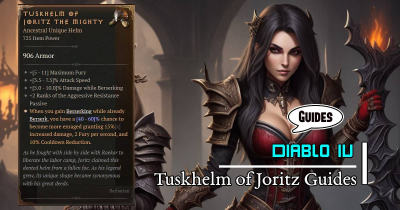 Diablo 4 Tuskhelm of Joritz the Mighty Barbarian Unique Helmet Guides