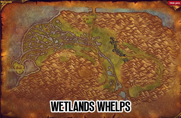 WoW Classic SoD Wetlands Whelps Map