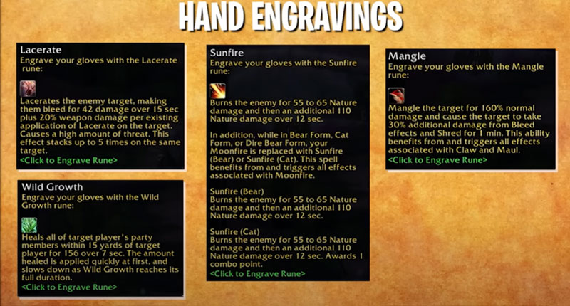 WoW Season of Discovery Druid Hand New Spells and Abilities