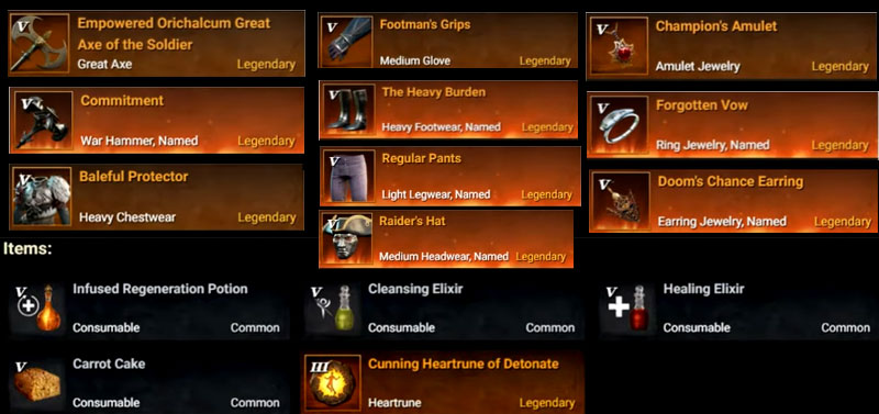 New World Great Axe and War Hammer Builds Items