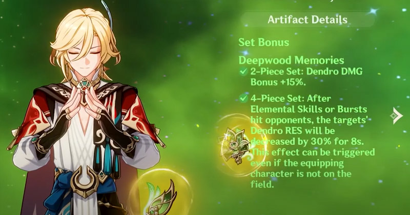 Genshin Impact Kaveh Artifact Sets Screenshot