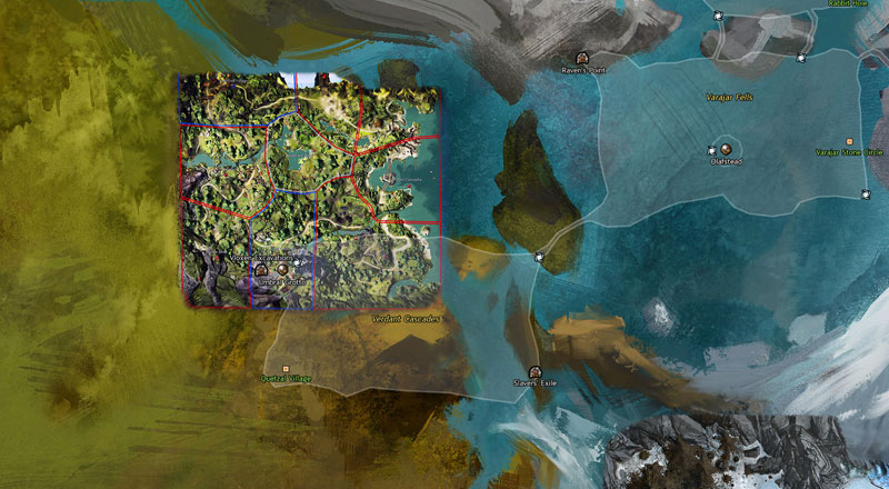 Guild Wars 2 Drizzlewood Coast Map Screenshot