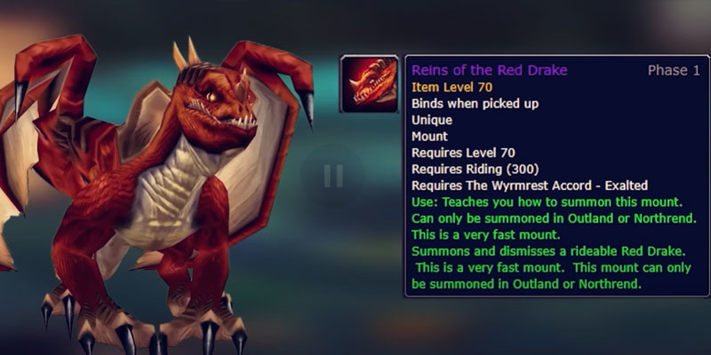 WoW Reins of the Red Drake Mount