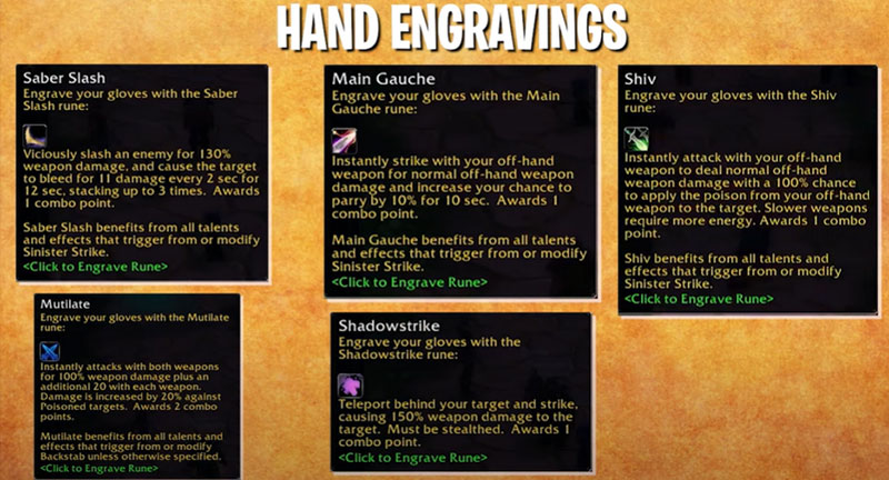 WoW Season of Discovery Rogue Hand New Spells and Abilities