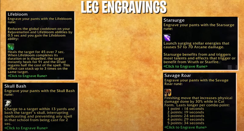 WoW Season of Discovery Druid Leg New Spells and Abilities