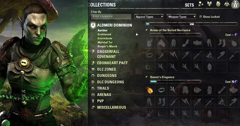 ESO Arcanist Gear Sets