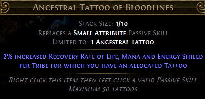 POE 3.22 Ancestral Tattoo of Bloodlines Screenshot