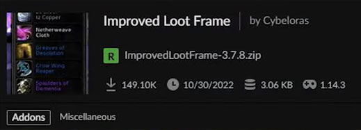 WoW Improved Loot Frame Addon