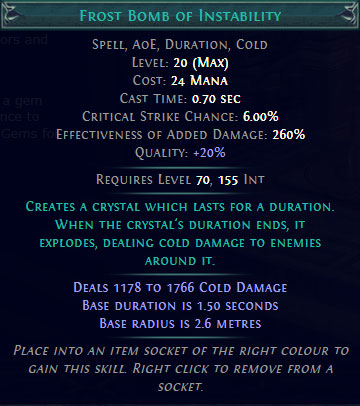 PoE 3.23 Frost Bomb of Instability Image