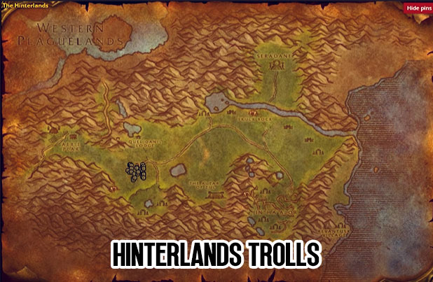 WoW Classic SoD Hinterlands Trolls Map