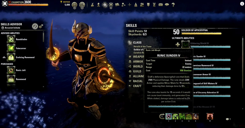 ESO Arcanist Builds Skills Screenshot