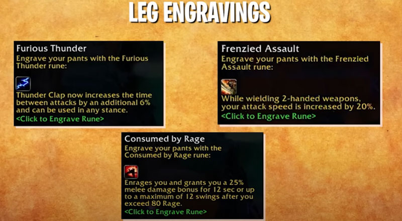 Season of Discovery Warrior Leg New Runes