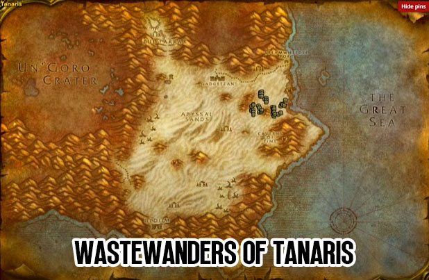 WoW Classic SoD Wastewanders of Tanaris Map