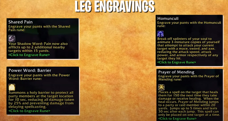 WoW Season of Discovery Priest Leg New Spells and Abilities 