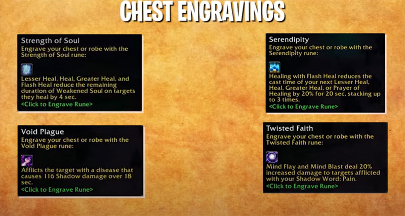 WoW Season of Discovery Priest Chest New Spells and Abilities 