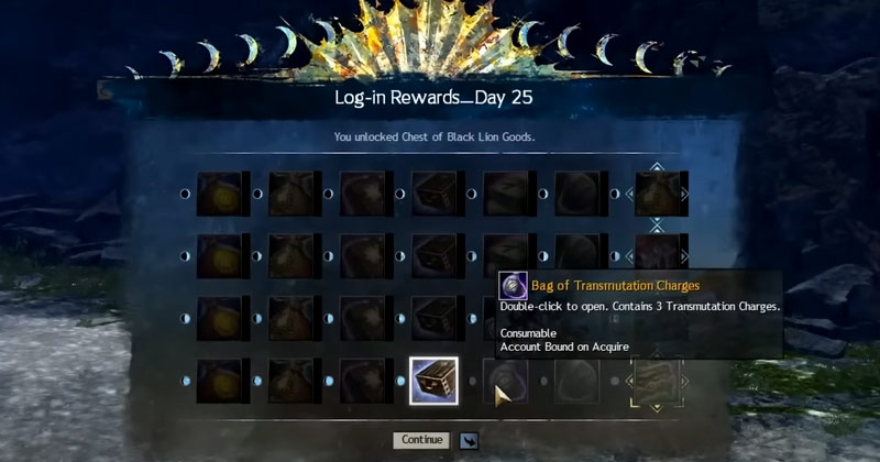 Guild Wars 2 Daily Login Rewards
