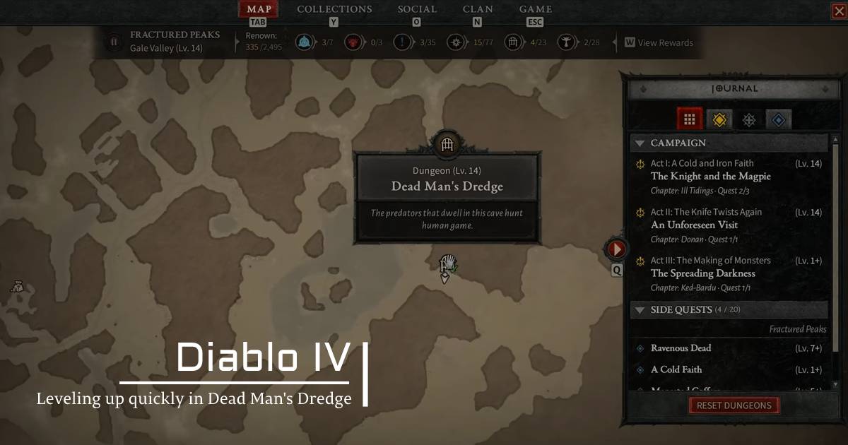 Diablo 4 Beta Leveling up quickly in Dead Man