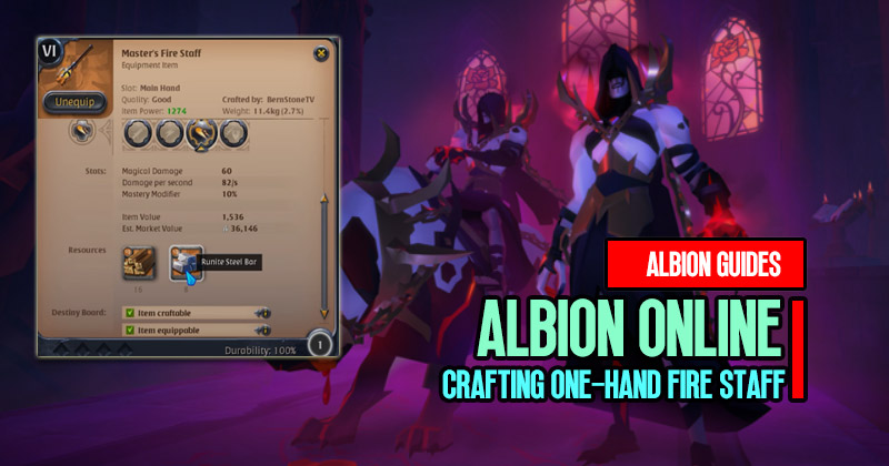 Making Albion Online Silver by crafting one-hand fire staff Guides