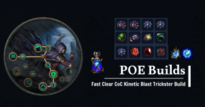 PoE 3.21 Fast Clear Map CoC Kinetic Blast Trickster Build