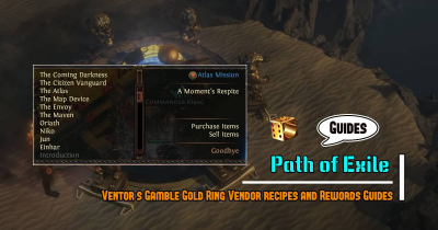 POE Ventor's Gamble Gold Ring Vendor recipes and Rewords Guides