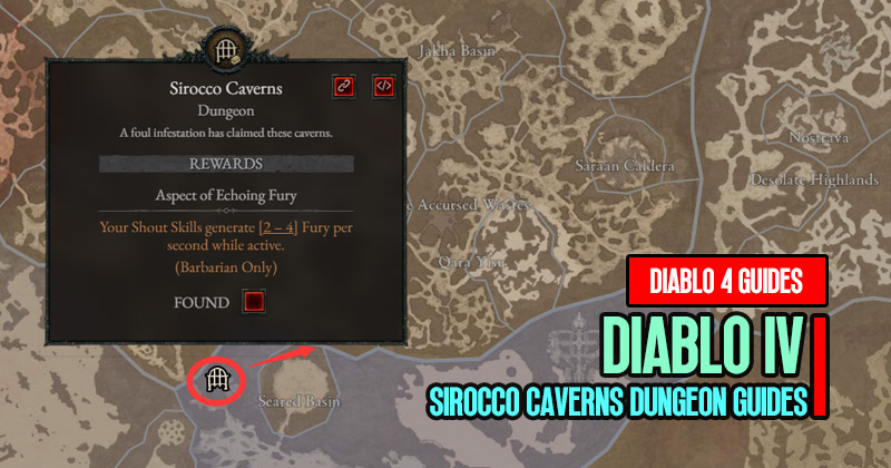 Diablo 4 Sirocco Caverns Dungeon: Farming Experience and Gold Guides