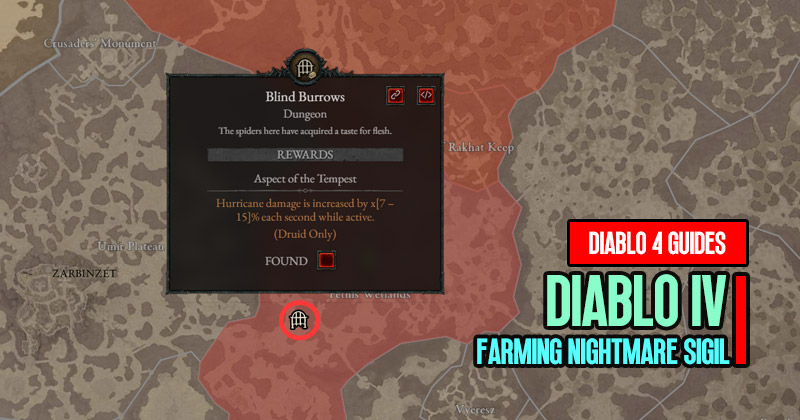 Diablo 4 Blind Burrows Guide: Best Dungeons Farming Nightmare Sigil