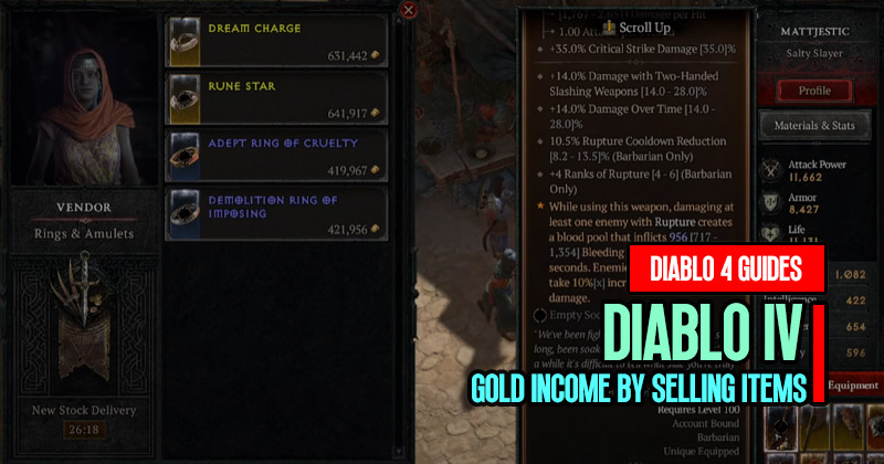 Diablo 4 Farming Guide: Maximizing Gold Income by Selling Items
