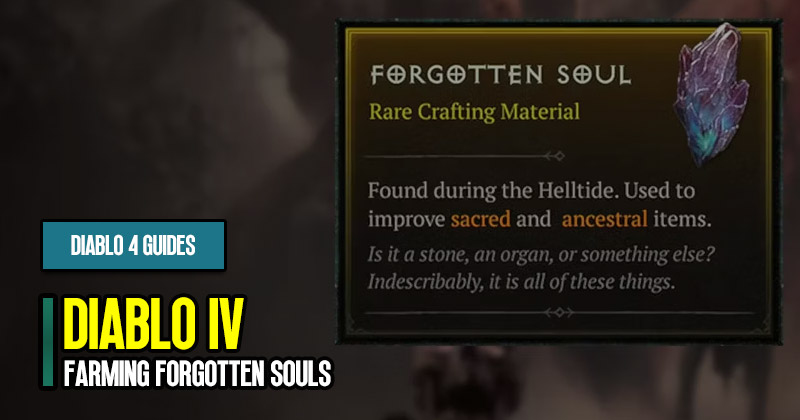 Diablo 4 Farming Forgotten Souls and Resetting Loots Guides