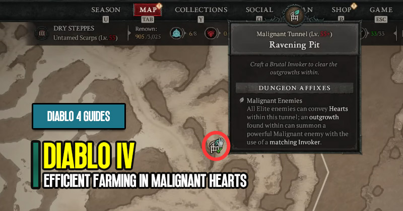 Diablo 4 Wrathful Hearts: Efficient Farming in Malignant Hearts Ravening Pit Guides