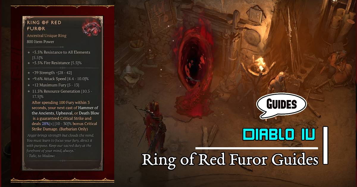 Diablo 4 Barbarian Ring of Red Furor Maximizing Critical Hits Guides